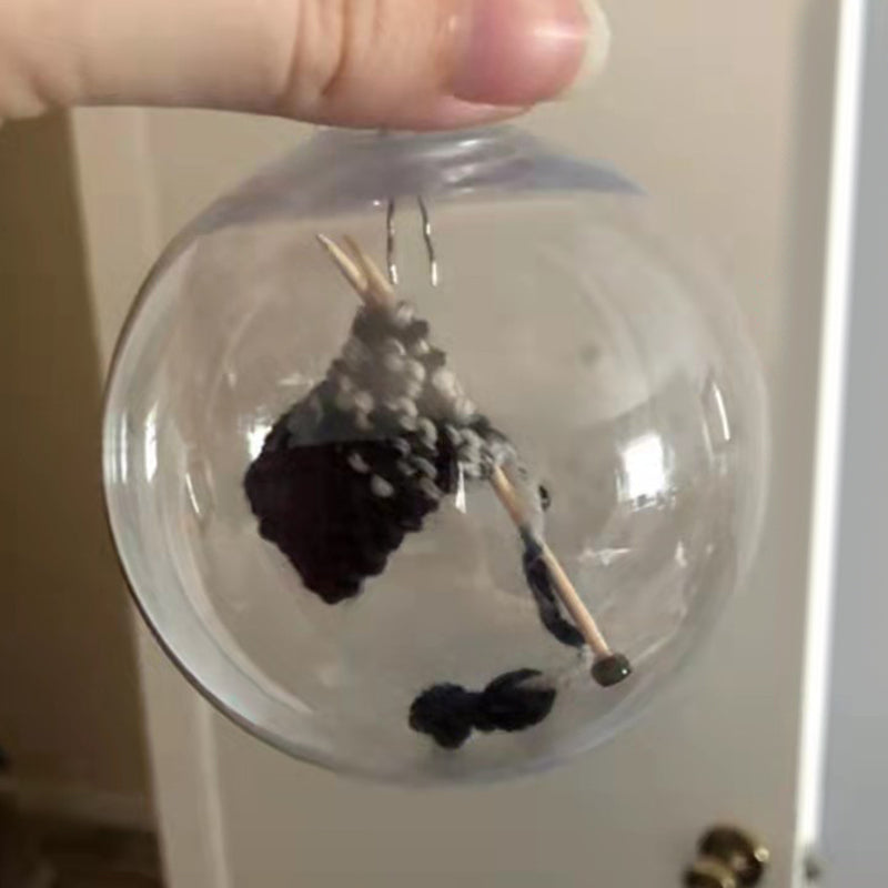 Unique Knitting Christmas Ornament - Handmade Acrylic Ornament