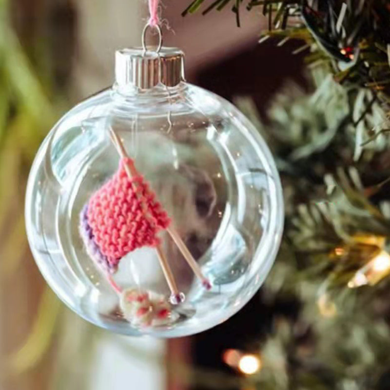 Unique Knitting Christmas Ornament - Handmade Acrylic Ornament