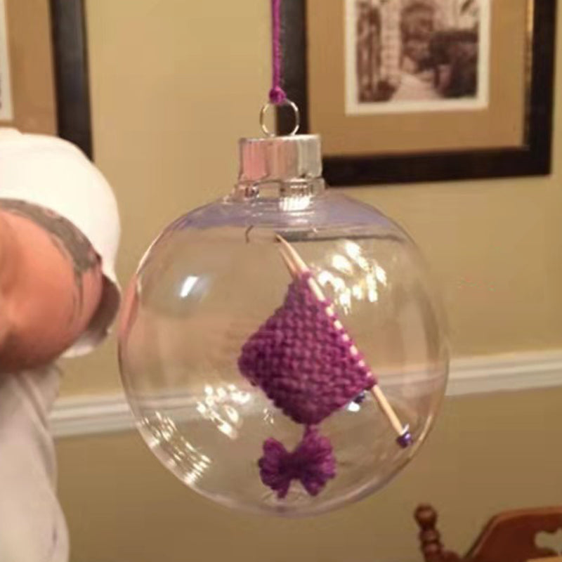 Unique Knitting Christmas Ornament - Handmade Acrylic Ornament