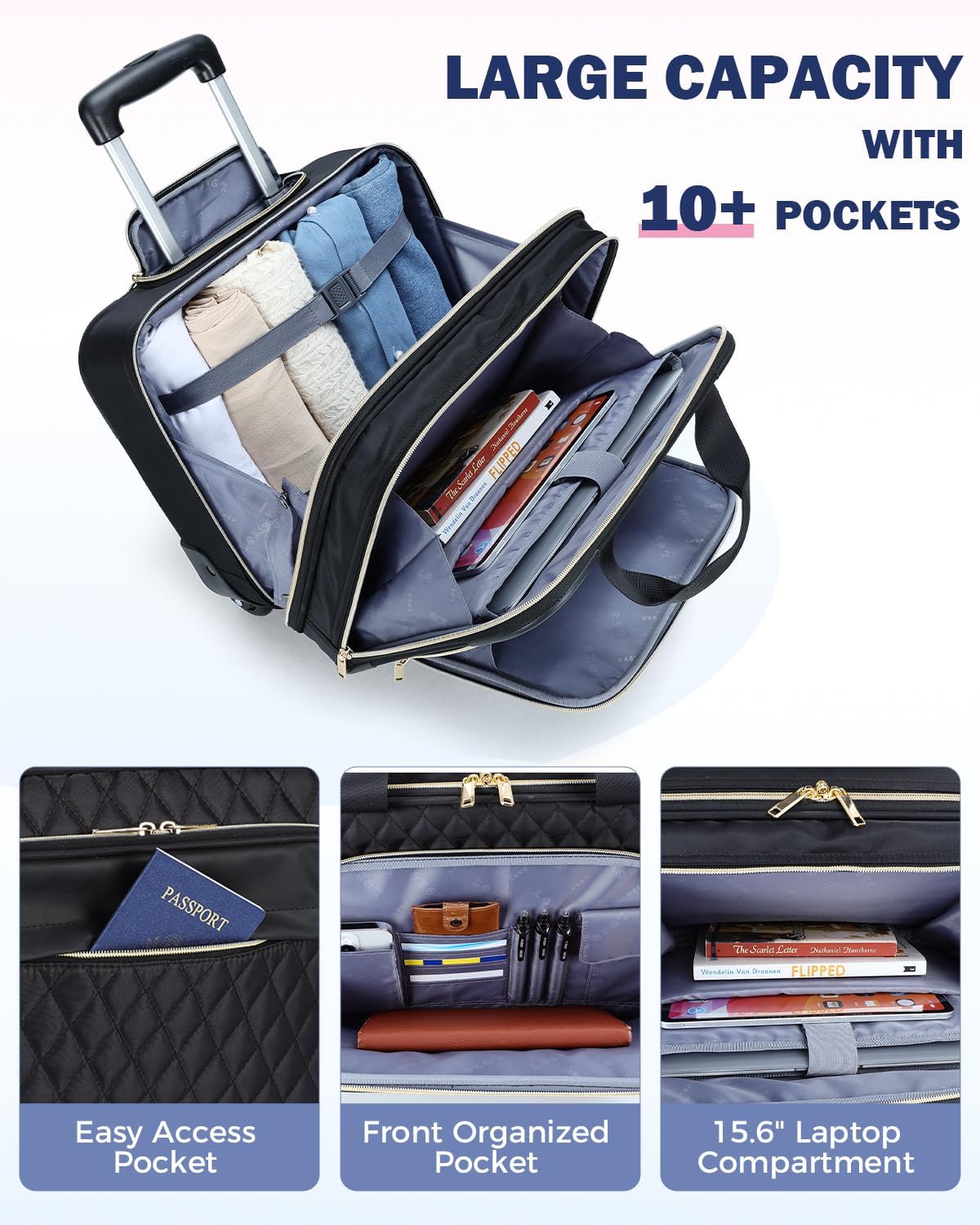 Unisex 15.6 Rolling Laptop Bag