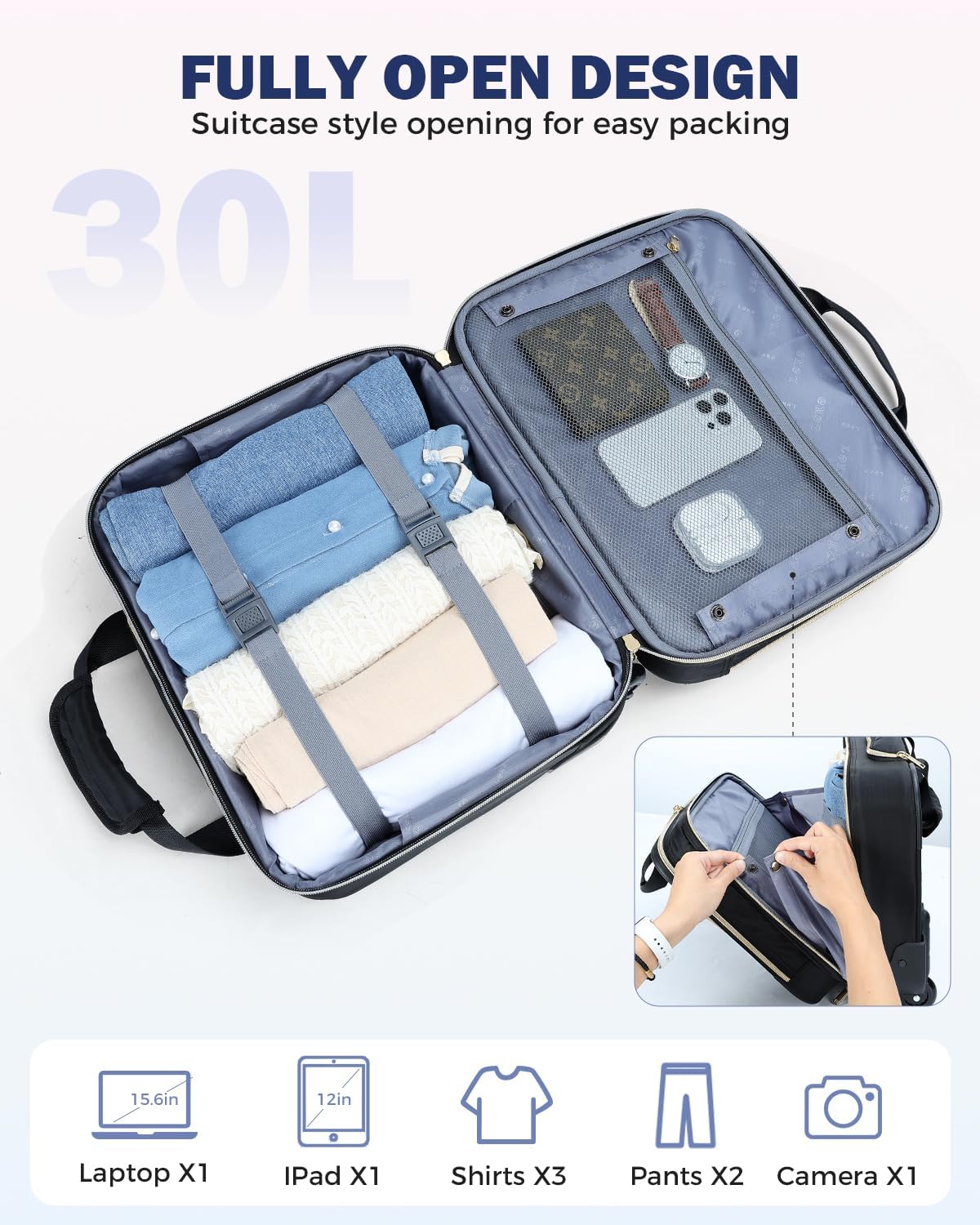 Unisex 15.6 Rolling Laptop Bag