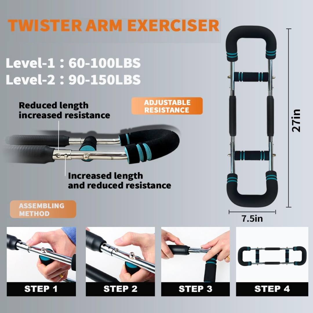Unisex Adjustable Power Twister for Arm and Chest Training