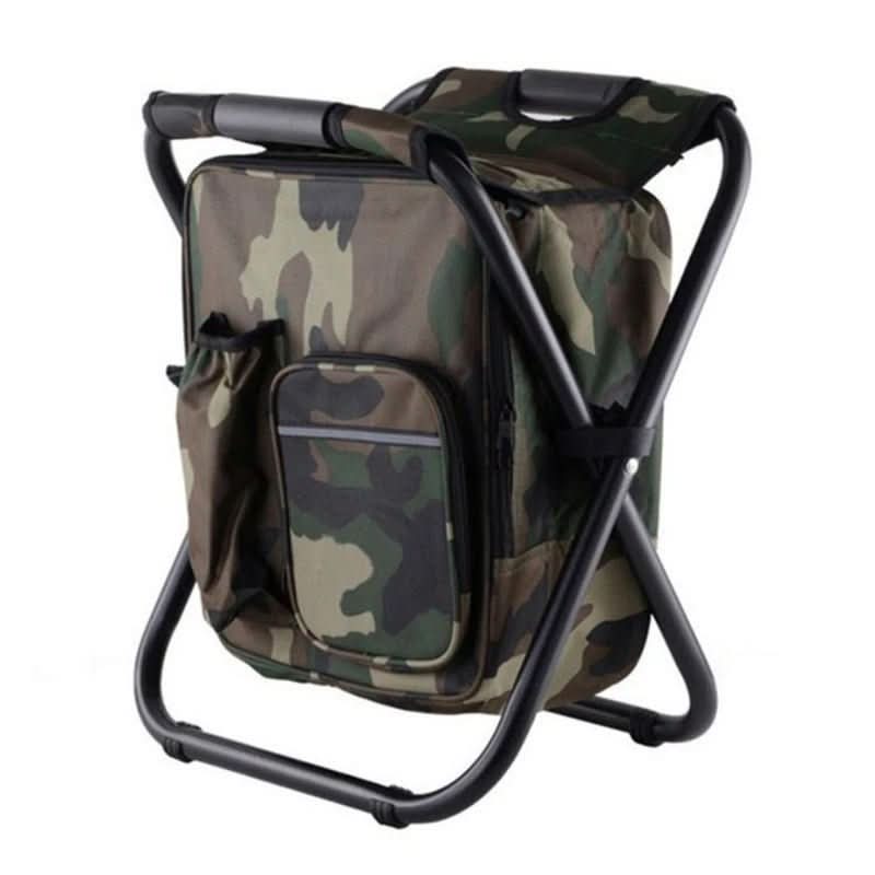 Unisex Backpack with Folding Stool and Insulated Compartment