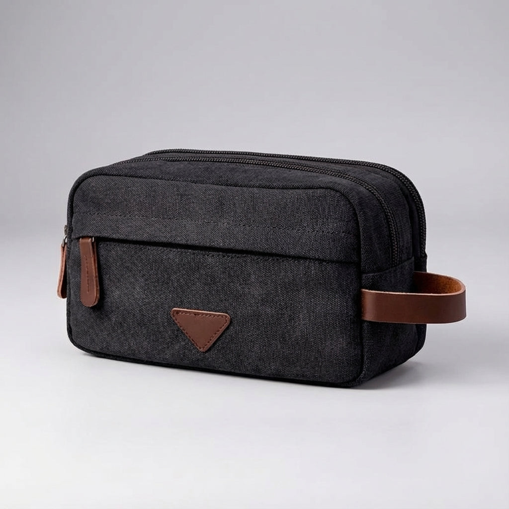 Unisex Double-Compartment Toiletry Bag for Organized Travel
