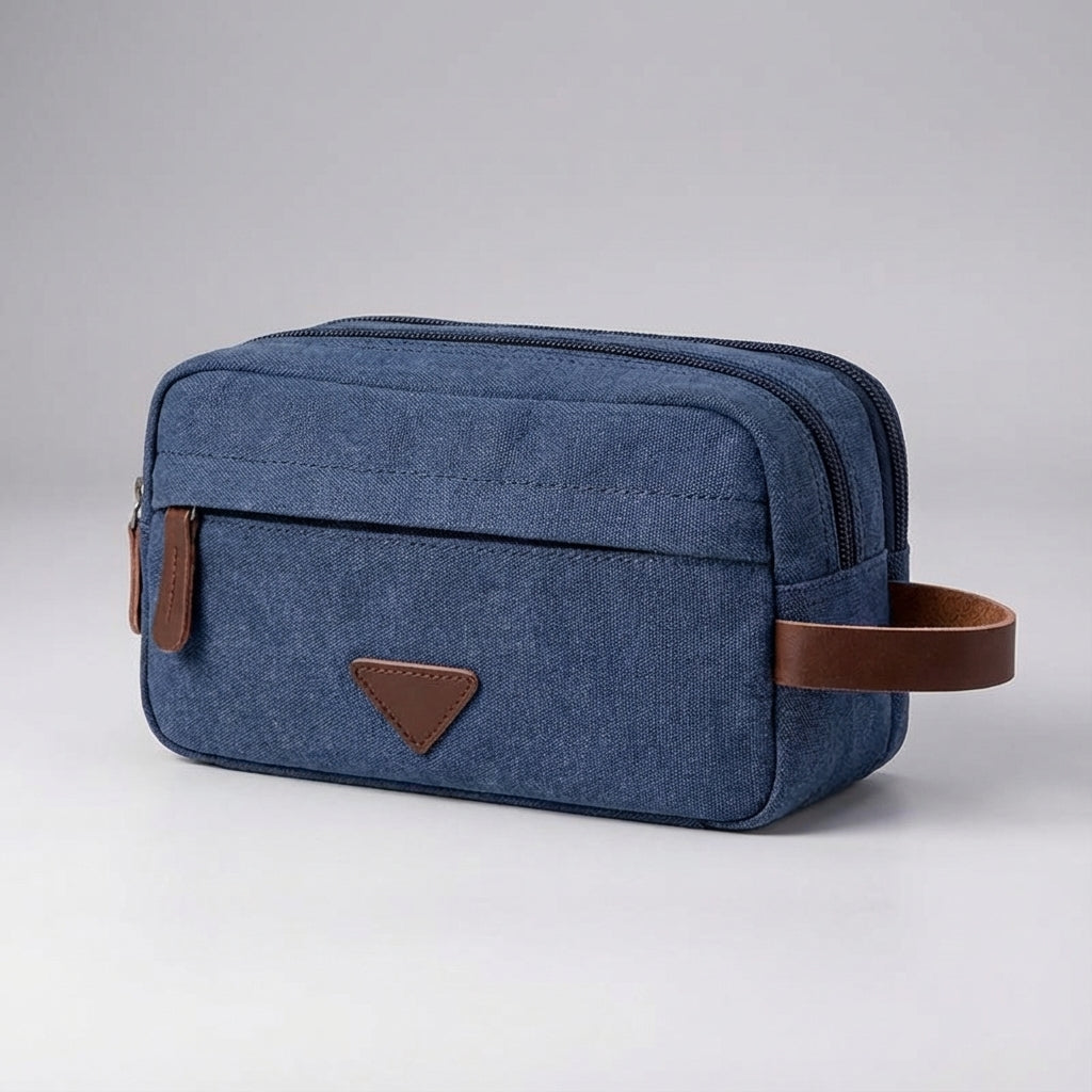 Unisex Double-Compartment Toiletry Bag for Organized Travel