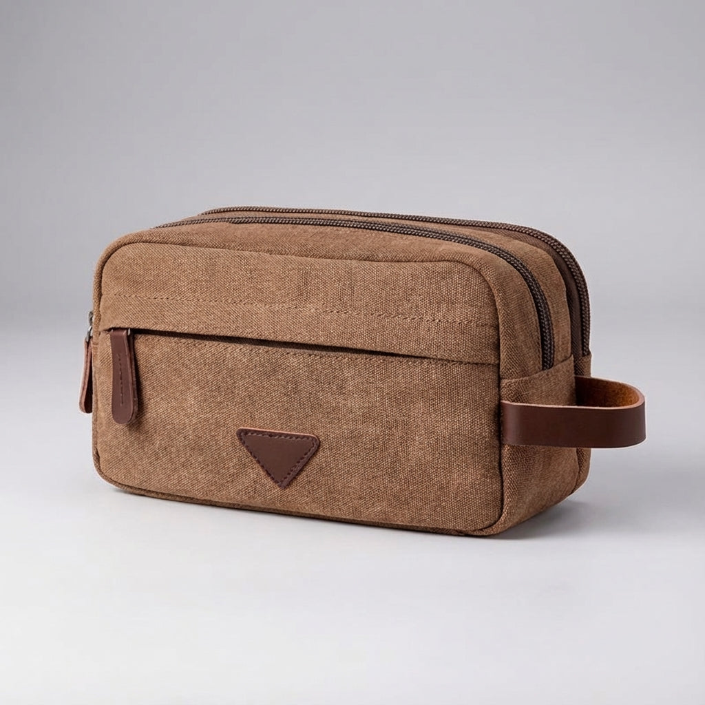 Unisex Double-Compartment Toiletry Bag for Organized Travel