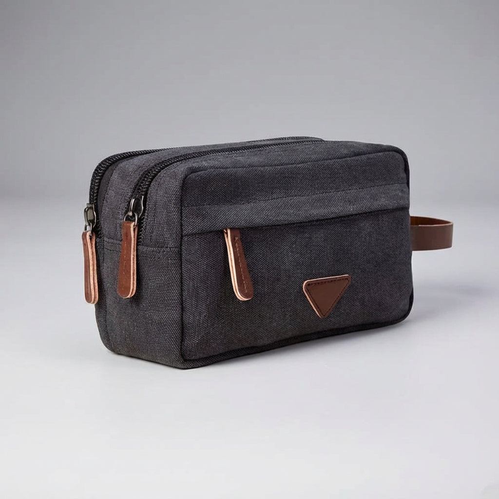 Unisex Double-Compartment Toiletry Bag for Organized Travel
