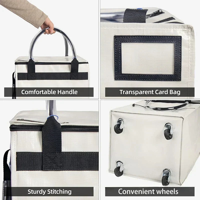 Unisex Foldable Grocery Bag with Wheels – Large Capacity for Easy Shopping