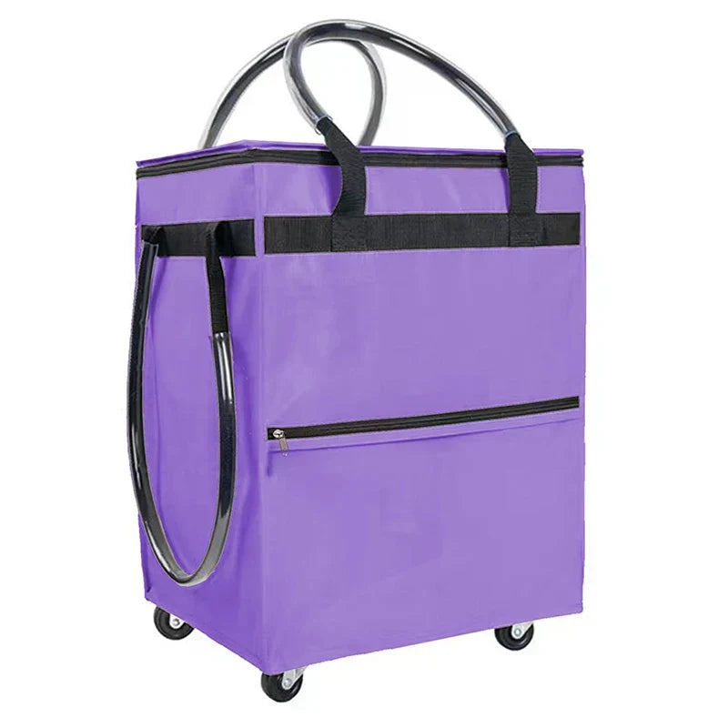 Unisex Foldable Wheeled Shopping Trolley Bag – Large Capacity Grocery Bag