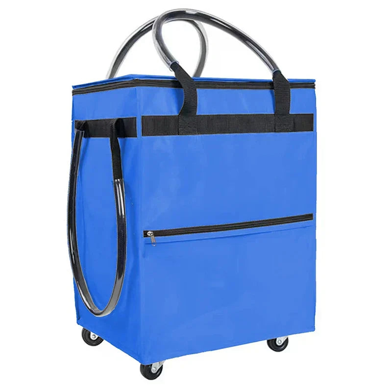 Unisex Foldable Wheeled Shopping Trolley Bag – Large Capacity Grocery Bag
