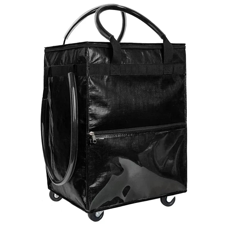 Unisex Foldable Wheeled Shopping Trolley Bag – Large Capacity Grocery Bag