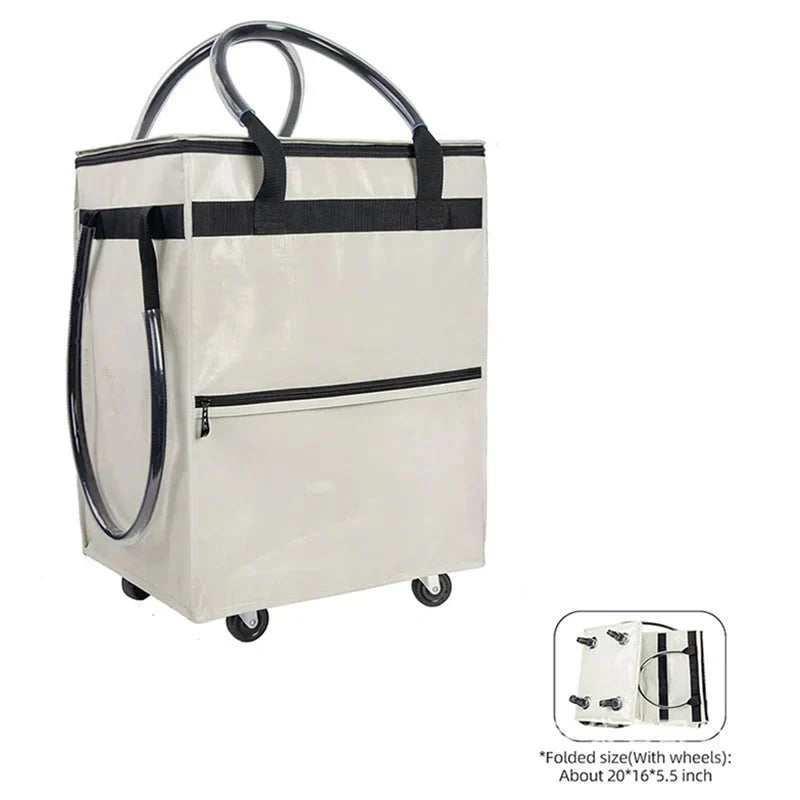 Unisex Foldable Wheeled Shopping Trolley Bag – Large Capacity Grocery Bag