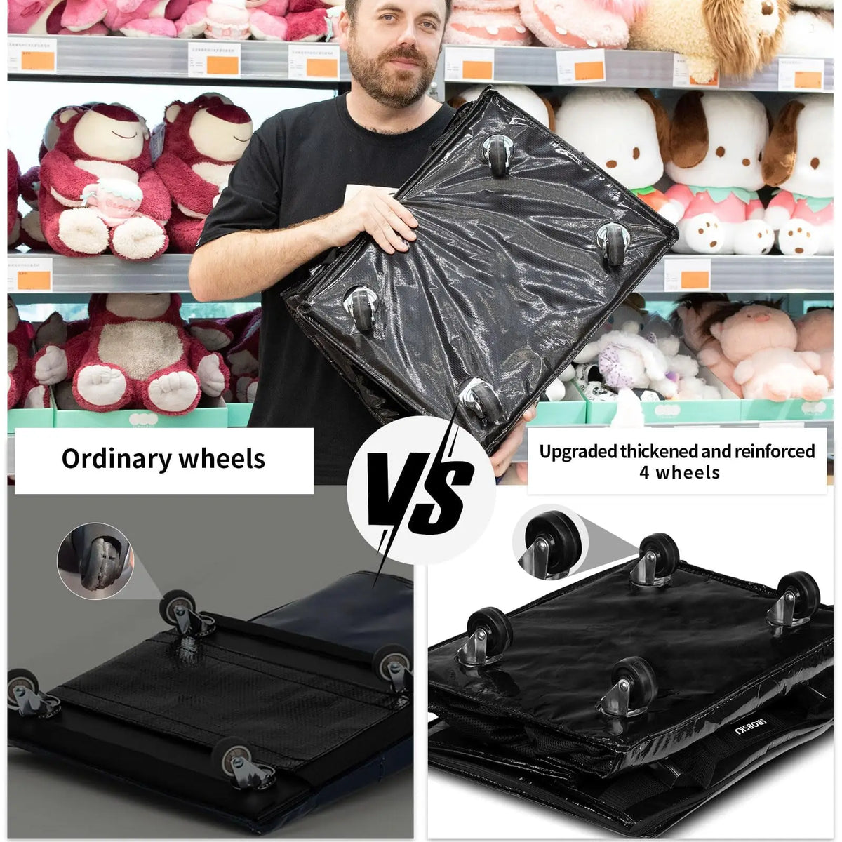 Unisex Foldable Wheeled Shopping Trolley Bag – Large Capacity Grocery Bag