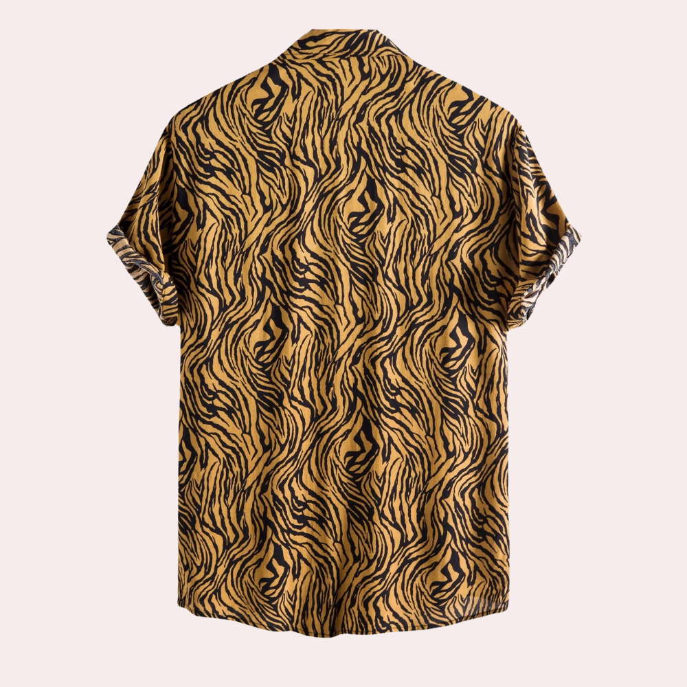 Unisex Tiger Print Shirt – Stylish Button-Down for Summer