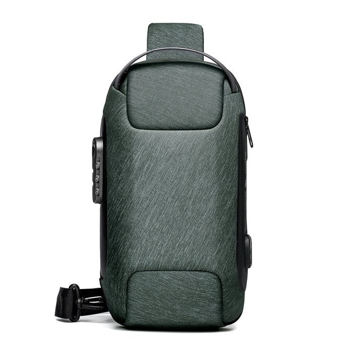 Unisex Waterproof Anti-Theft Crossbody Bag with Hidden Zip and USB 3.0 Charging Port