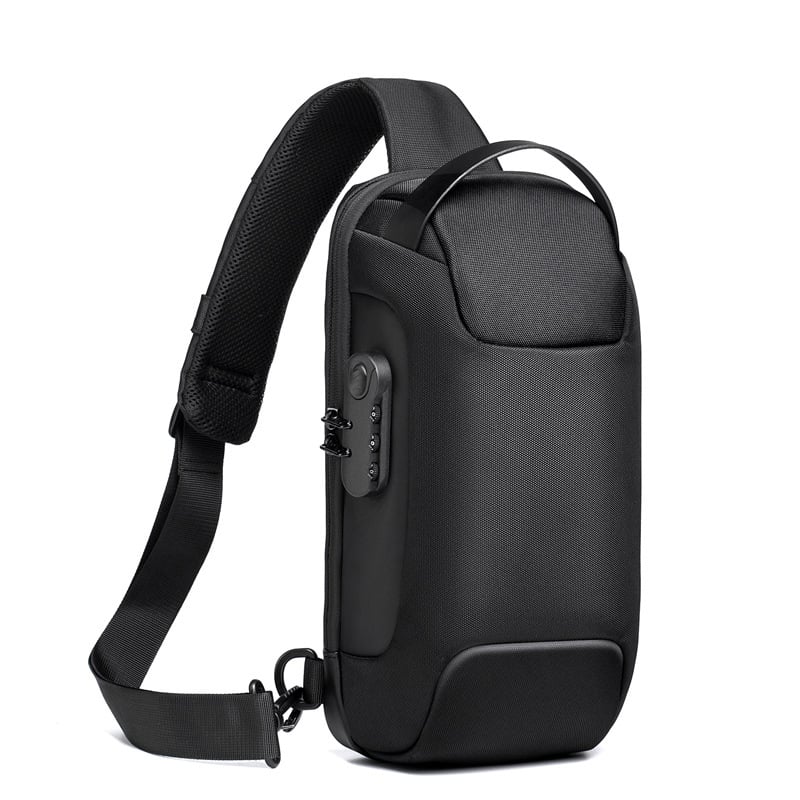Unisex Waterproof Anti-Theft Crossbody Bag with Hidden Zip and USB 3.0 Charging Port