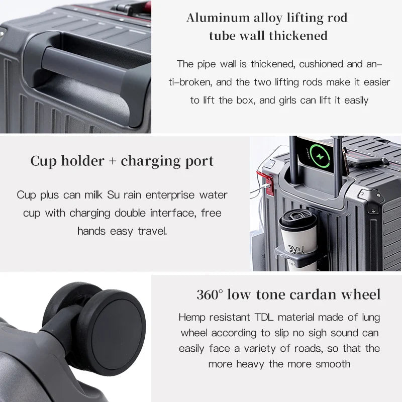 Unisex Wide-Grip Hardshell Suitcase