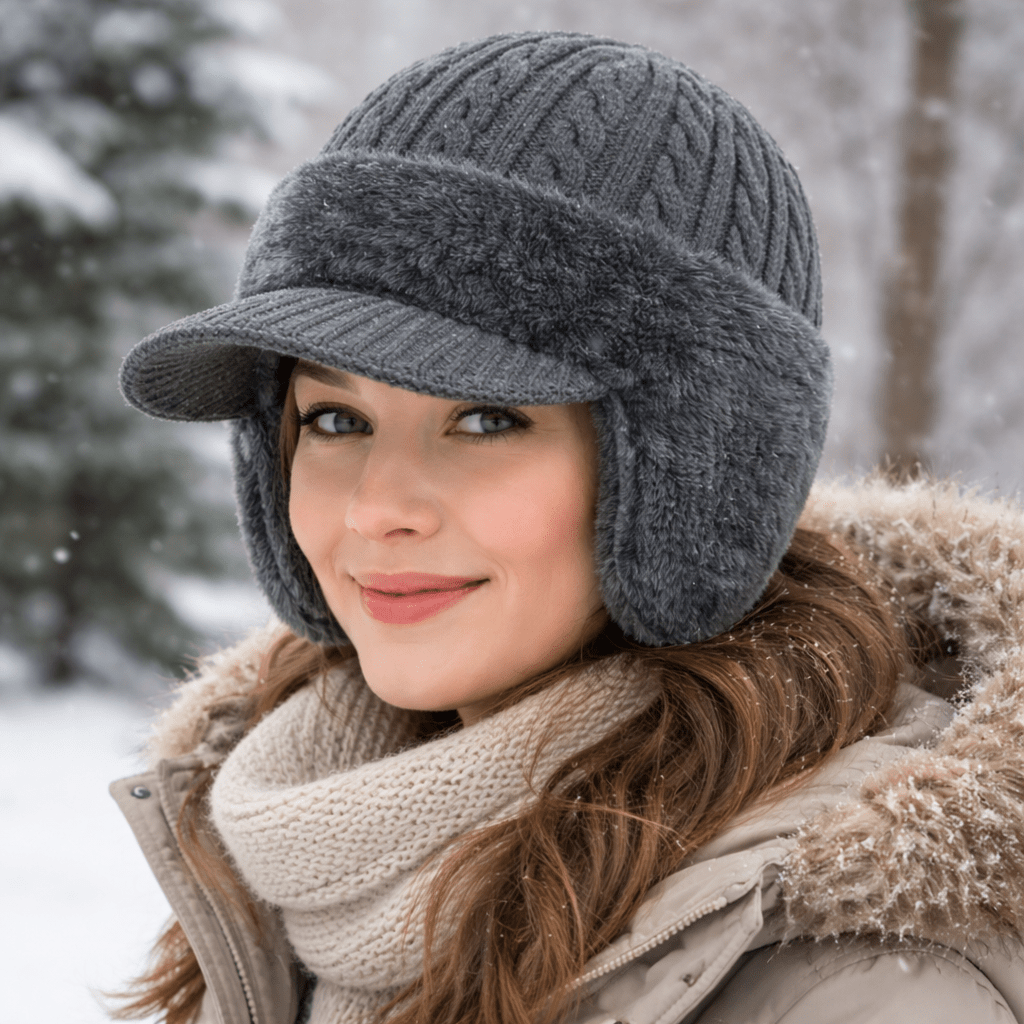Unisex Winter Hat with Built-In Ear Flaps and Adjustable Fit