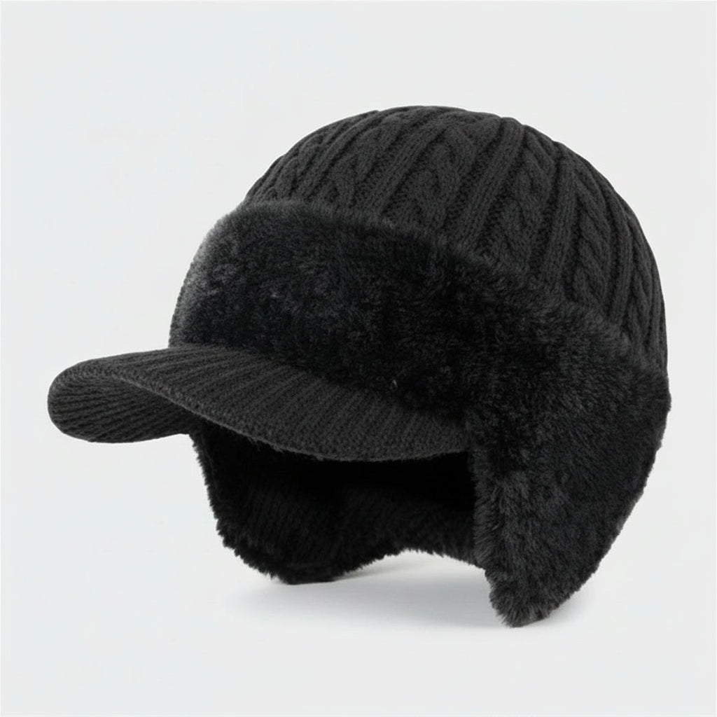 Unisex Winter Hat with Built-In Ear Flaps and Adjustable Fit