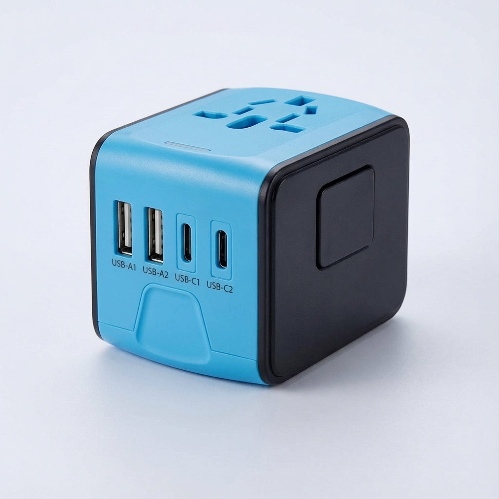 Universal Travel Adapter with USB Ports for Global Charging