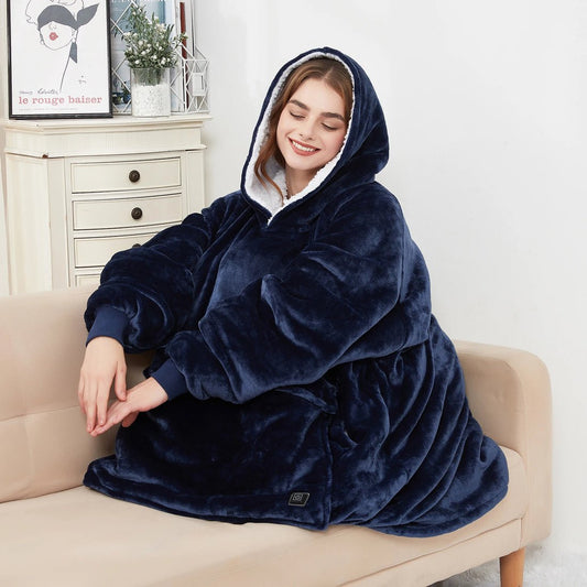 USB Heated Blanket Hoodie – Cozy Wearable Warmth