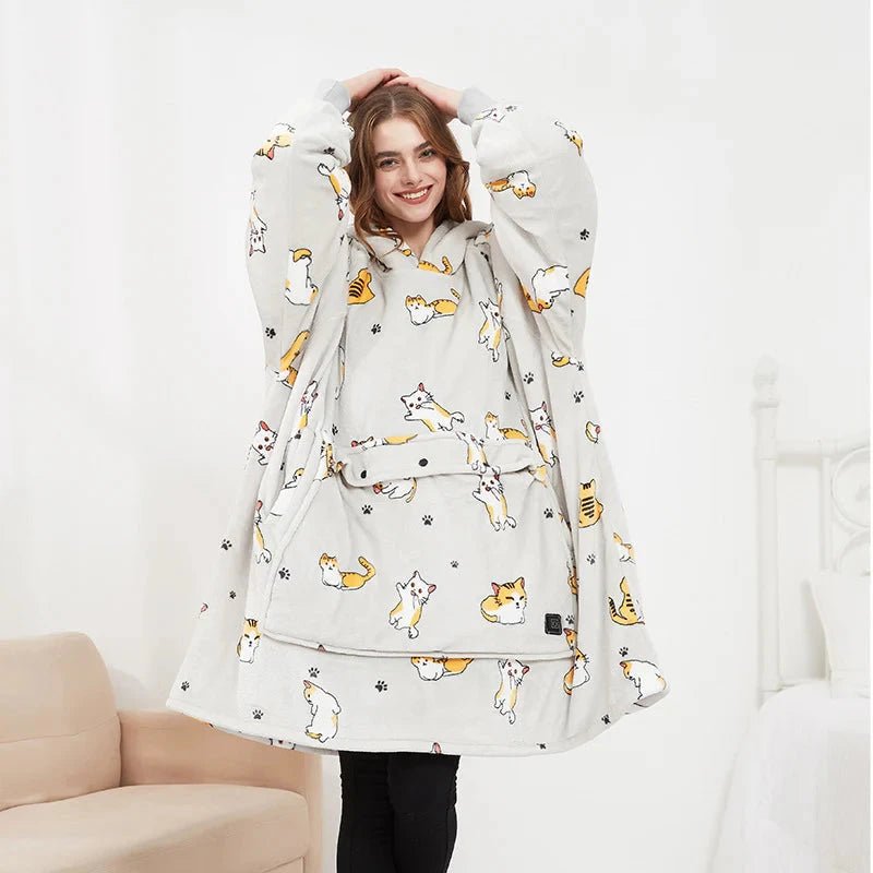USB Heated Blanket Hoodie – Cozy Wearable Warmth