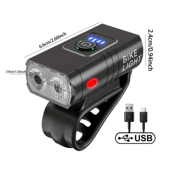 USB Rechargeable Waterproof LED Bike Lights – 1000 Lumen Front & 500 Lumen Rear