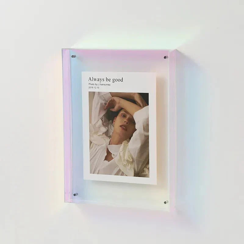 Vibrant Acrylic Display Frame – Contemporary Colorful Photo Holder