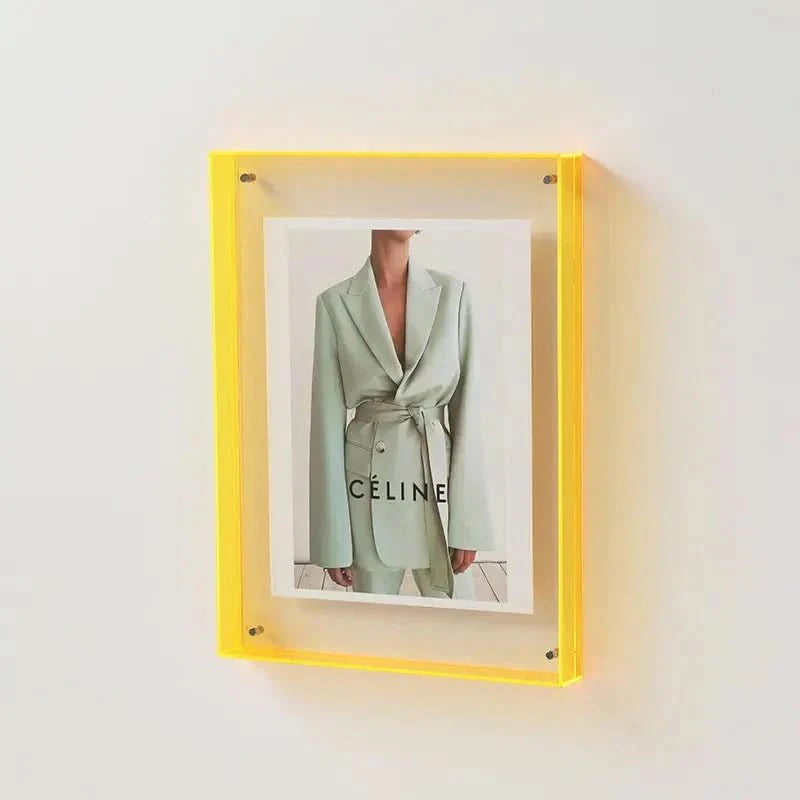 Vibrant Acrylic Photo Frame with Transparent Coloured Edges