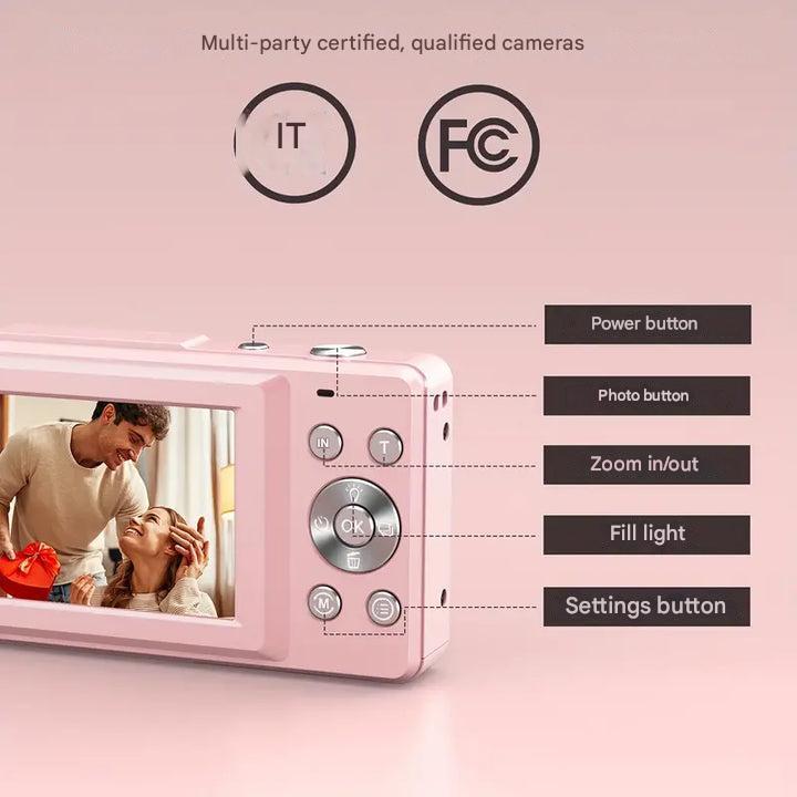 Vintage-Style Compact Digital Camera with 1080p HD