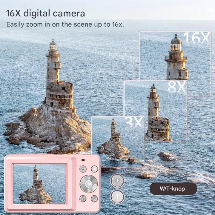 Vintage-Style Compact Digital Camera with 1080p HD
