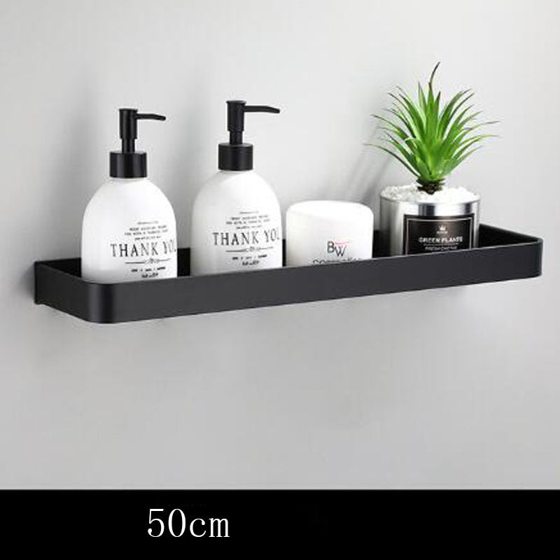 Wall-Mounted Black Space Aluminum Bathroom Shelf