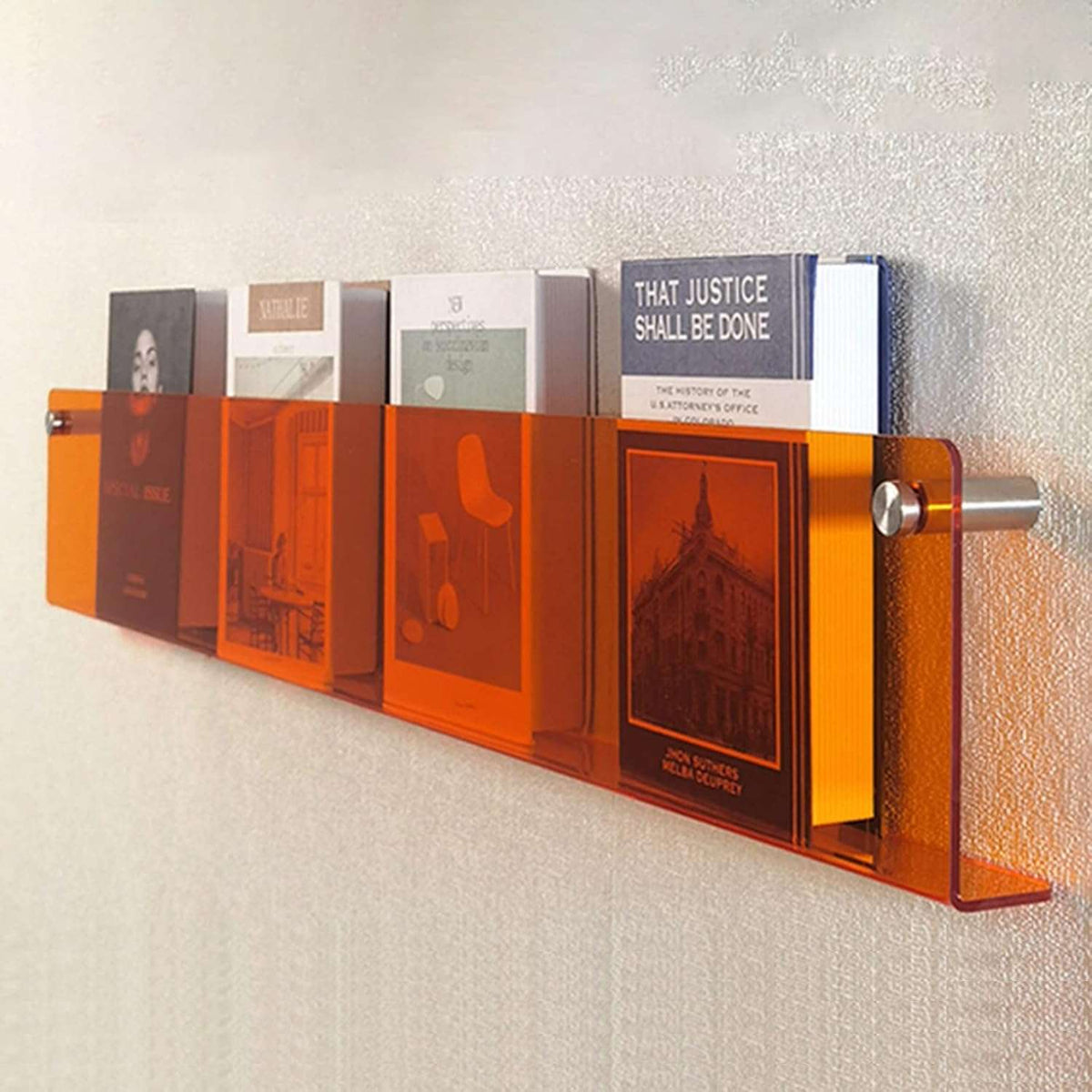 Wall-Mounted Floating Acrylic Magazine Rack