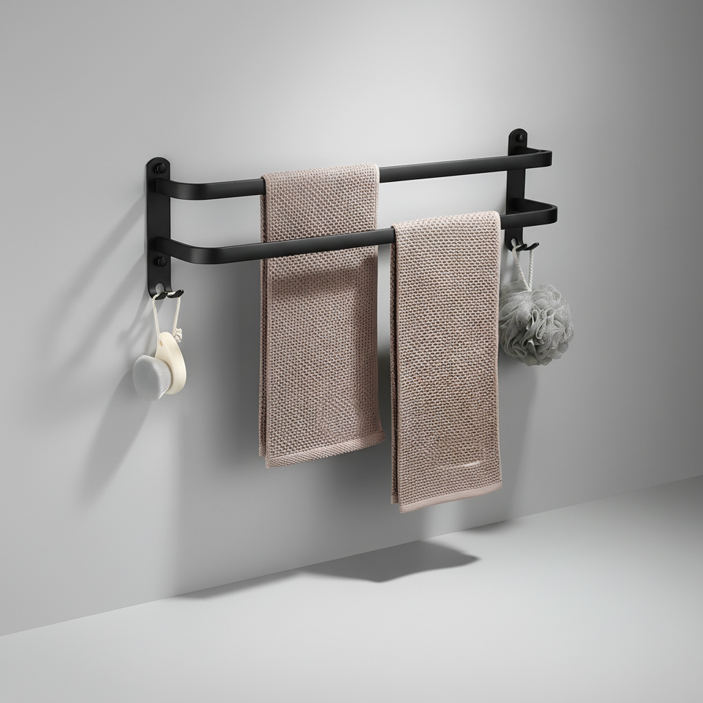 Wall-Mounted Metal Towel Rack