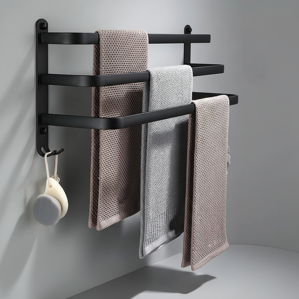 Wall-Mounted Metal Towel Rack