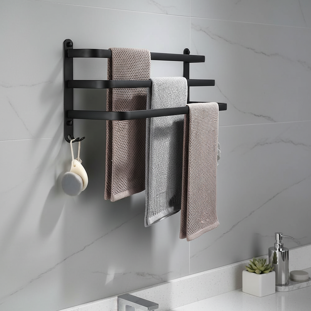 Wall-Mounted Metal Towel Rack