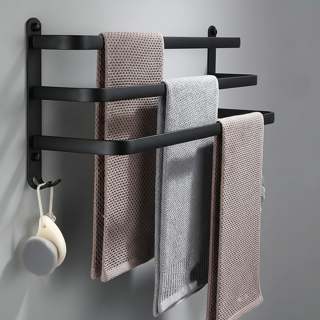 Wall-Mounted Metal Towel Rack