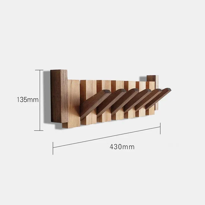 Wall-Mounted Wooden Coat Rack with Musical Design