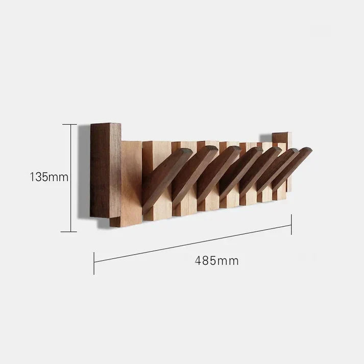 Wall-Mounted Wooden Coat Rack with Musical Design