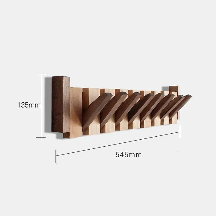 Wall-Mounted Wooden Coat Rack with Musical Design