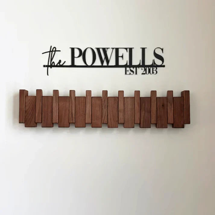 Wall-Mounted Wooden Coat Rack with Musical Design