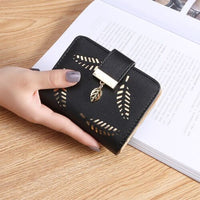 Wallet with Leaf Charm Design