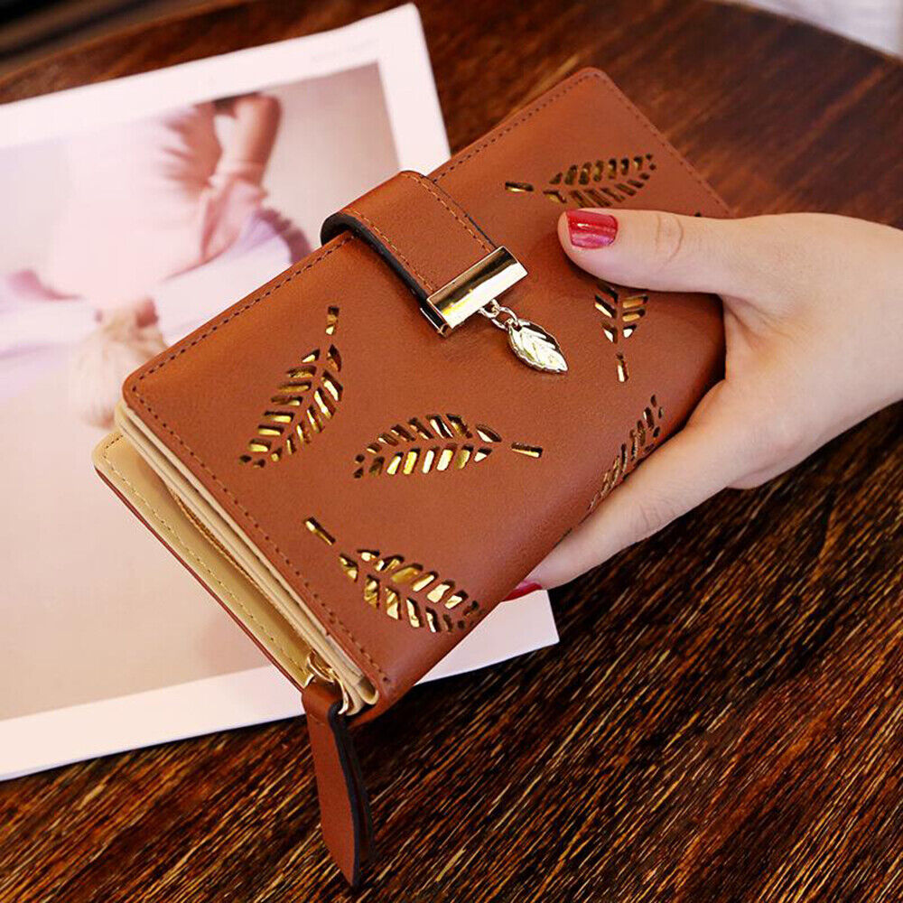 Wallet with Leaf Charm Design