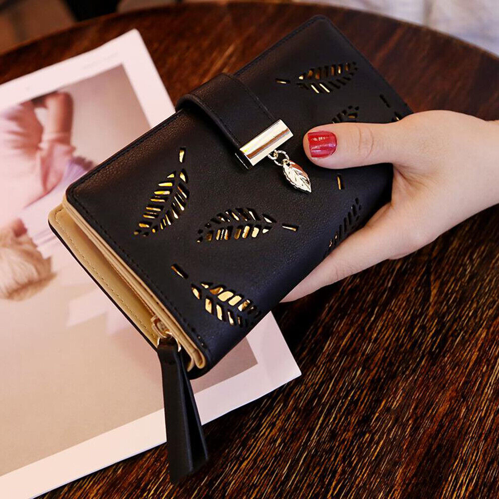 Wallet with Leaf Charm Design