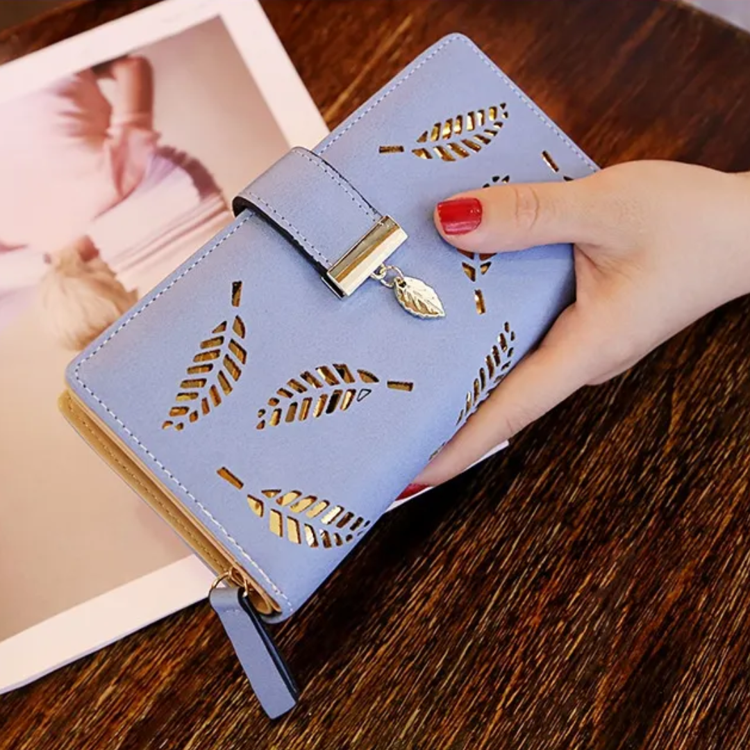 Wallet with Leaf Charm Design