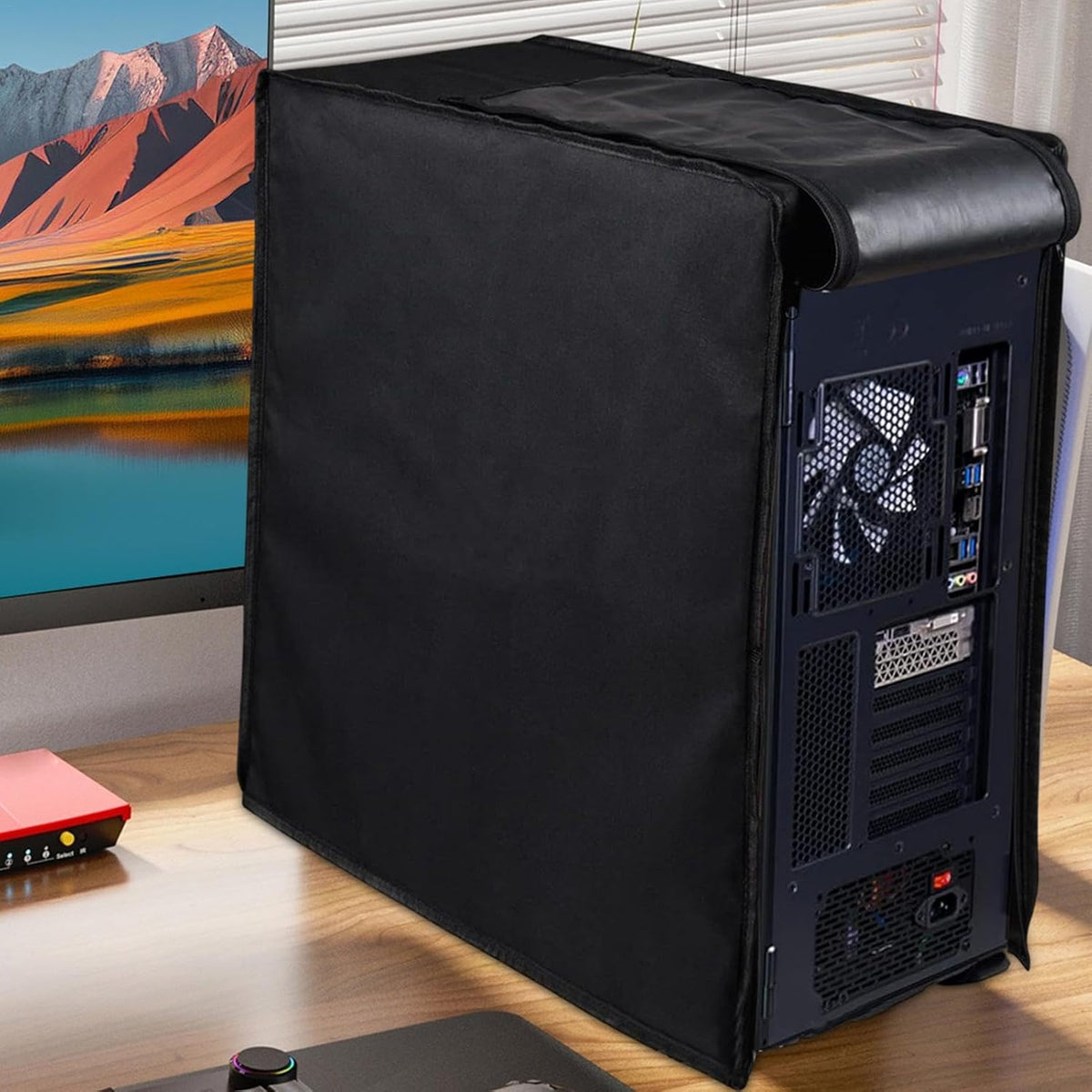 Water-Resistant Computer Tower Dust Cover with Zippers