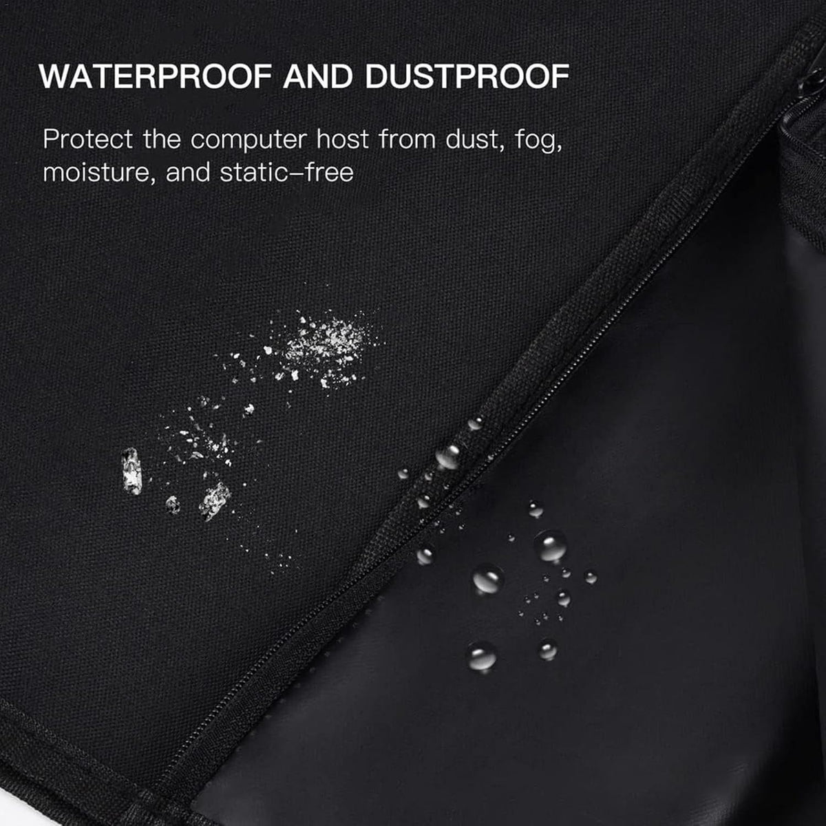 Water-Resistant Computer Tower Dust Cover with Zippers