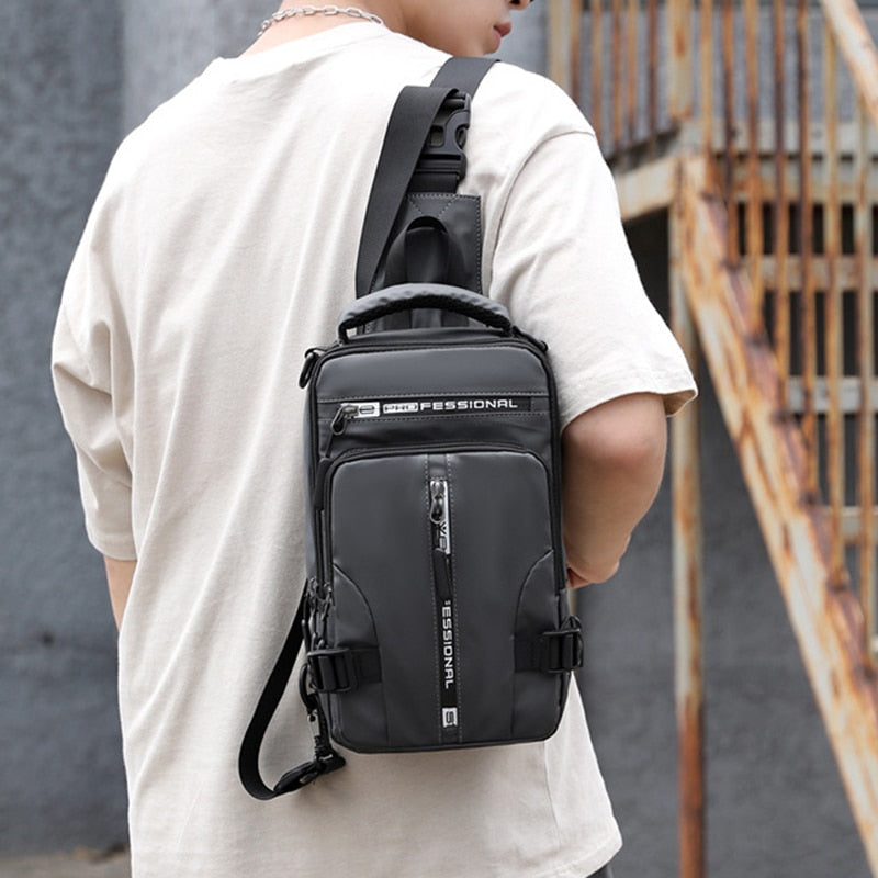 Waterproof Anti-Theft Crossbody Sling Bag with USB Charging Port and Multi-Pocket Design