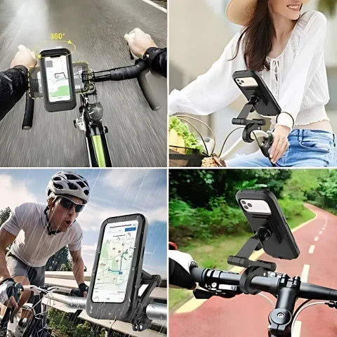 Waterproof Bike Phone Mount with 360-Degree Rotation