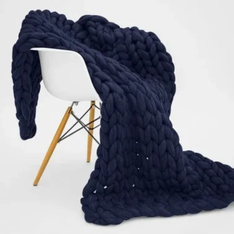 Weighted Organic Cotton Blanket - Breathable, Machine Washable & Ideal for Year-Round Comfort